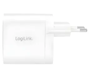 LogiLink bílá / Nabíjecí adaptér / 1x USB-A / 1x USB-C / GaN / 40W