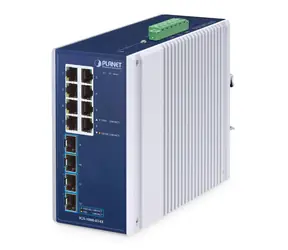 PLANET IGS-1000-8T4X / Switch průmyslový / Unmanaged / 8x Gigabit RJ-45 / 4x SFP / IP30