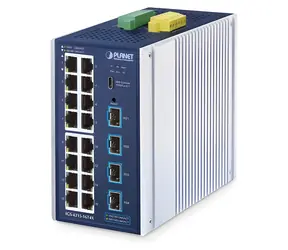 PLANET IGS-4215-16T4 / Switch průmyslový / L2/L4 / 16x GLAN / 4x SFP / DIN / IP30