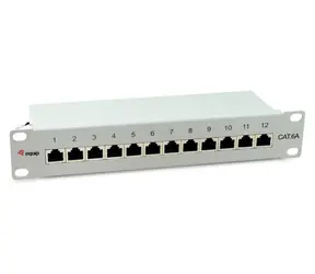 Equip 326523 šedá / Patch panel / 10" / 12x RJ45 / Cat6a stíněný / 1U