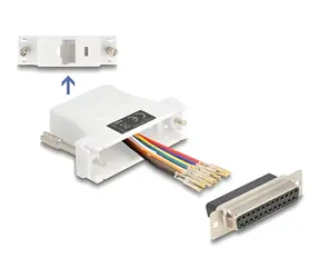 Delock D-Sub 25 pin (F) - RJ45 (F) bílá / Adaptér / Montážní sada / Sériový port