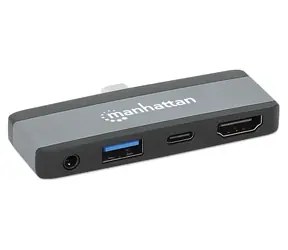 Manhattan šedá / Dokovací stanice / USB-C / HDMI 4K / USB-A 3.2 Gen2 / PD 100W
