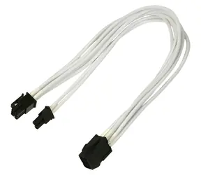 Nanoxia NXP683EW bílá / Prodlužovací kabel / PCI-E (6+2 pin) - PCI-E (6-pin) / 30 cm