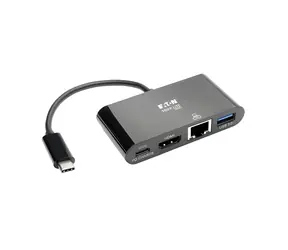 Eaton Tripp Lite U444-06N-H4GUB-C černá / Multiportový adaptér / USB-C / 4K HDMI / RJ-45 / PD nabíjení