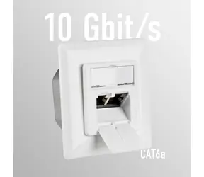 EFB bílá / Datová zásuvka / 2x RJ45 / CAT6a / STP / pod omítku