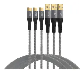 EFB černá/šedá / Sada nabíjecích kabelů / USB-A - USB-C / 60W / 3x 2m