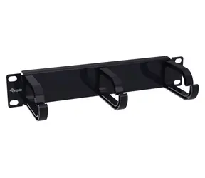 Equip 10" černá / Vyvazovací panel / 1U / 3x plastová úchytka