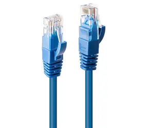 Lindy 48016 modrá / Patch kabel / CAT6 U/UTP / 0,5m / 10GBase-T