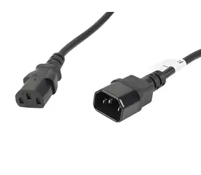 Lanberg CA-C13E-11CC-0050-BK černá / Prodlužovací napájecí kabel / C13-C14 / 5 m / VDE