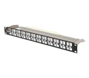 Lanberg černá / Patch panel pro keystone / 48 portů / neosazený / 1U / 19"