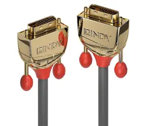 Lindy DVI-D Dual Link Gold Line 2m šedá / Kabel DVI-D / Pozlacené konektory / 2560×1600 px / 9,9 Gbit/s