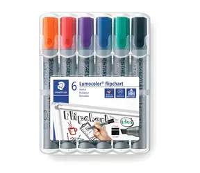 Staedtler Lumocolor / Popisovač na flipchart / sada 6 ks / šíře stopy 2-5 mm / 6 barev