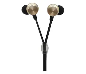 2GO In-Ear Luxury Zipper-Style zlatá / Sluchátka do uší s mikrofonem / 3,5 mm jack / drátová