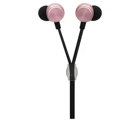 2GO In-Ear Luxury Zipper-Style růžová / Sluchátka do uší s mikrofonem / 3,5 mm jack / drátová / 3 velikosti nástavců