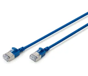 Digitus Patchkabel CAT 6A F/FTP Slim modrá / Patch kabel / RJ-45 / 1 m / LSZH