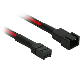 Nanoxia Molex 3-pin 30cm černá, červená / Prodlužovací kabel / opletený (sleeve)