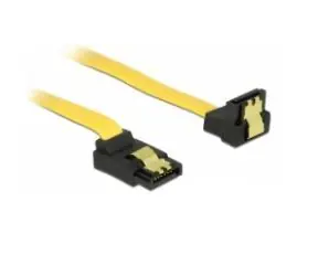 Delock SATA 6 Gb/s žlutá / Kabel SATA / lomený nahoru - lomený dolů / 30 cm