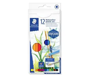 STAEDTLER Akvarelové pastelky / 12 ks / šestihranné / vodou rozmývatelné / PEFC