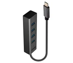 Lindy USB-C šedá / Rozbočovač / 4x USB-A / USB 3.2 Gen 1 / 5 Gbit/s
