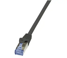 Logilink PrimeLine Cat6a černá / Patch kabel / S/FTP / 1 m / RJ-45