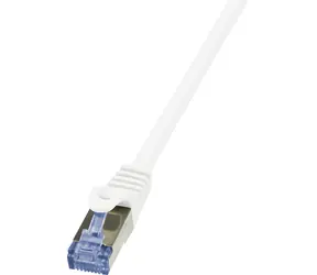 LogiLink PrimeLine bílá / Patch kabel / Cat6a S/FTP / RJ-45 / 0,5 m