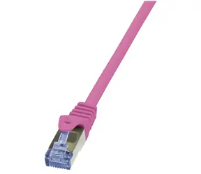 LogiLink růžová / Patch kabel / Cat6a / S/FTP / RJ-45 / AWG 26/7 / 2 m
