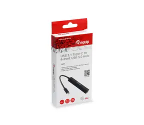 Equip USB-C Hub 4 port / Kabelový USB hub / 4× USB-A 3.2 / 5 Gbps