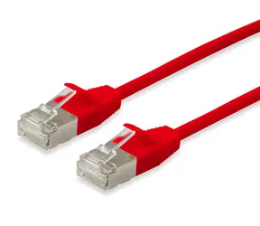 Equip Cat6A SlimFlex červená / Patch kabel / F/FTP / 7,5 m / LSZH / PoE+