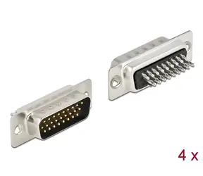 Delock D-Sub HD 26 pin / Konektor / Pájecí verze / Kovový / sada 4 ks