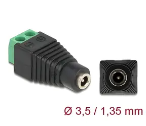DeLock / Adaptér / DC 1,35 x 3,5 mm (F) / Svorkovnice 2 piny