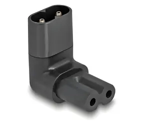 Delock / Napájecí adaptér / IEC 60320 C8 - C7 / úhlový / 250 V / 2,5 A / černý
