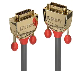 Lindy Gold Line DVI-D Dual Link šedá / Kabel / DVI-D / 5 m / 2560 × 1600 px