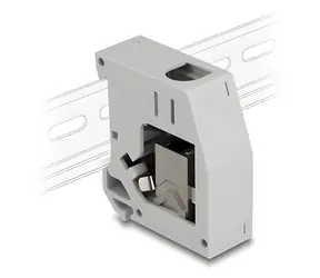 Delock Keystone adaptér na DIN lištu šedá / Síťový adaptér / RJ45 / Cat6a