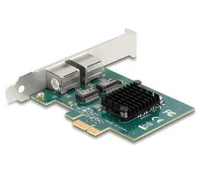 DeLock PCI Express x1 / Síťová karta / 2x Gigabit LAN RJ-45 / šedá