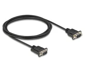 Delock RS-232 Sub-D9 samec-samec černá / Sériový kabel / 2 m