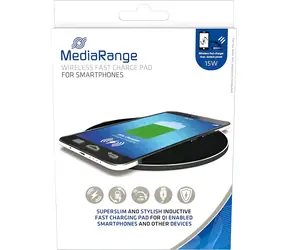 MediaRange MRMA118 černá / Bezdrátová nabíječka / 15W / Qi / USB-C