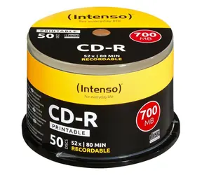 Intenso CD-R 700MB 52x / CD-R disk / Cake box 50 ks / Printable