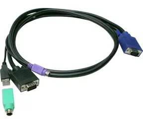 LevelOne KVM kabel VGA/USB/PS2 černý / KVM kabel / 1,8 m / VGA, USB-A, PS/2