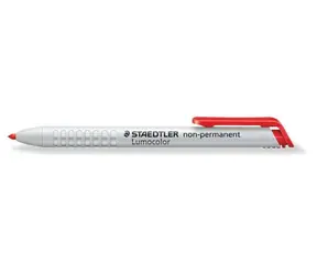 Staedtler Lumocolor non-permanent červená / Popisovač / Štětcový hrot 3 mm / Zasouvací hrot