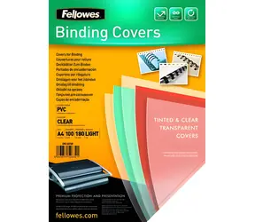 Fellowes A4 180 mic transparentní / Obálka na vazbu / 100 ks
