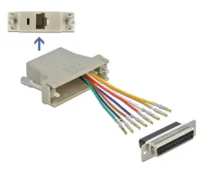 Delock šedá / Adaptér / D-Sub 25 pin (F) - RJ45 (F) / stavebnice