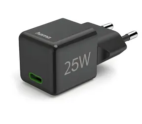 Hama supermini USB-C nabíječka černá / 25 W / PD / QC 3.0