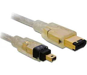 DeLock FireWire FW400 4-pin - 6-pin 2 m šedá / Kabel / Konektory M-M