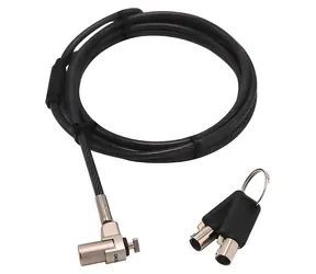 Dicota T-Lock Ultra Slim V2 Masterkeyed / Bezpečnostní kabelový zámek / slot 3x7 mm / 2 m / černá, stříbrná