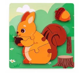 Dřevěné puzzle Zvířátka / 15 x 15 cm / od 3 let