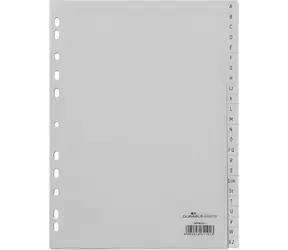 Durable A-Z šedá / Rejstřík / A4 / PP / 24 dílů / 10 ks