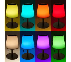 Schwaiger TILA0166 černá/bílá / LED dobíjecí stolní lampa / RGB / solární dobíjení / IP44 / 200 lm