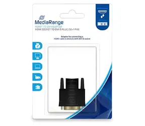 MediaRange HDMI/DVI-D černá / Adaptér / HDMI (F) - DVI-D (M) / 18+1 pin / pozlacené kontakty