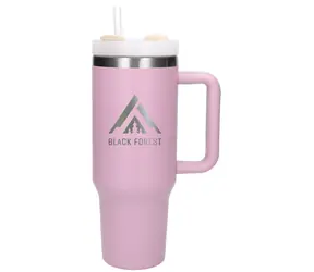 Extralink Black Forest pudrová růžová / Termohrnek / 1200 ml / s brčkem