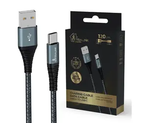 Extralink Smart Life černý / Nabíjecí a datový kabel / USB-A - USB-C / 120cm / 15W